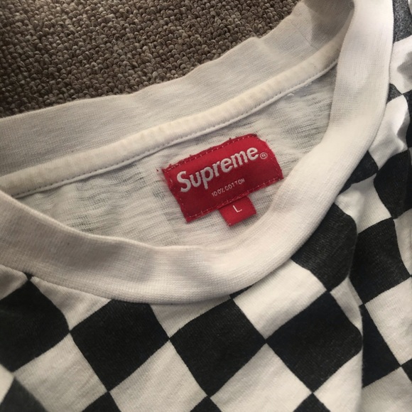 Supreme checkered reworked tshirt - Picture 3 of 3